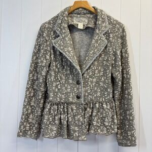 Nick & Mo Poetic Peplum Jacket Women Size L Romantic Victorian Boho Chic Lace